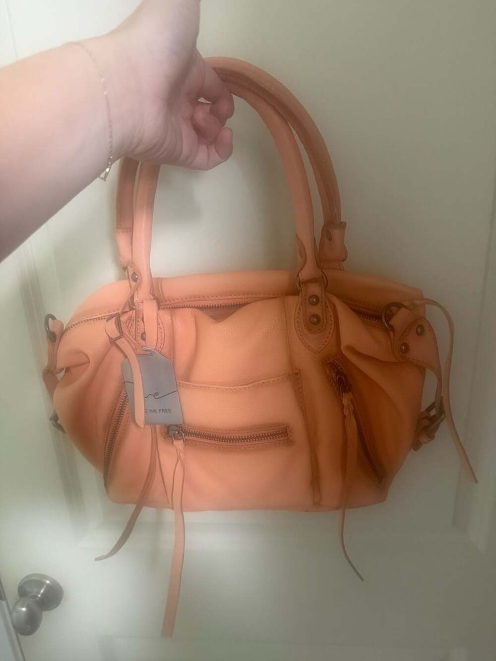 Sold Out!! Free People We The Free Emerson Satchel Handbag in Peach